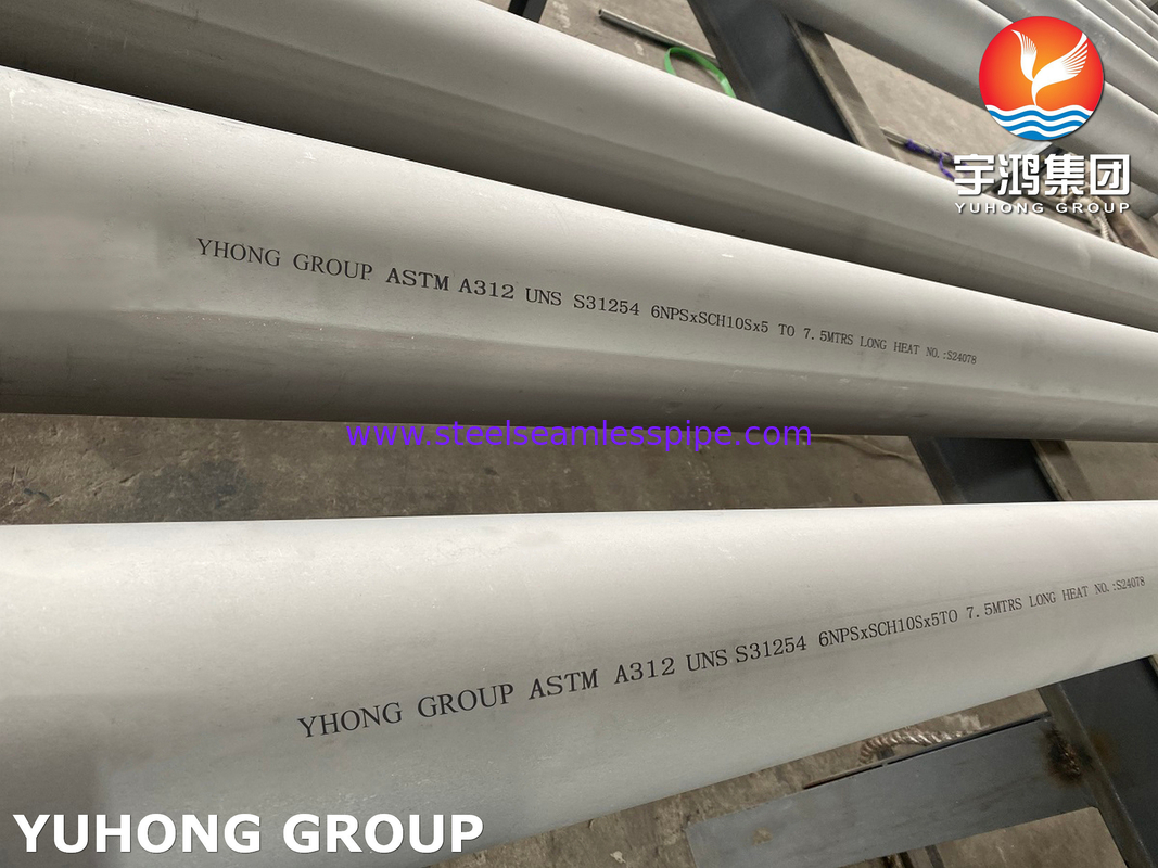 ASTM A312 UNS S31254 254SMO /1.4547 Tubo senza saldatura in acciaio inossidabile austenitico ad alta mo