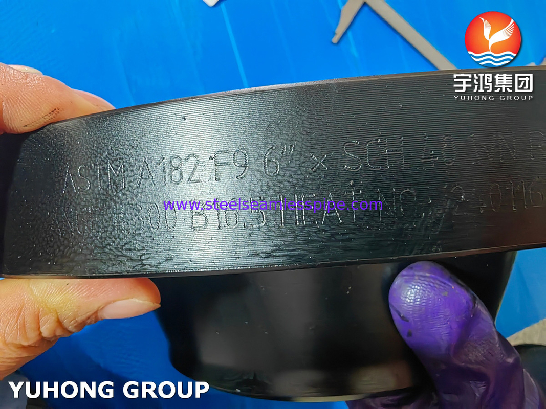 ASTM A182 Gr F9 Flancetta a collo di saldatura in acciaio legato ASME B16.5 Flancetta WNRF forgiata