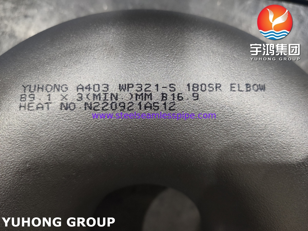180° SR Fittings in acciaio inossidabile a gomito ASTM A403 B16.9 per sistemi di tubazioni