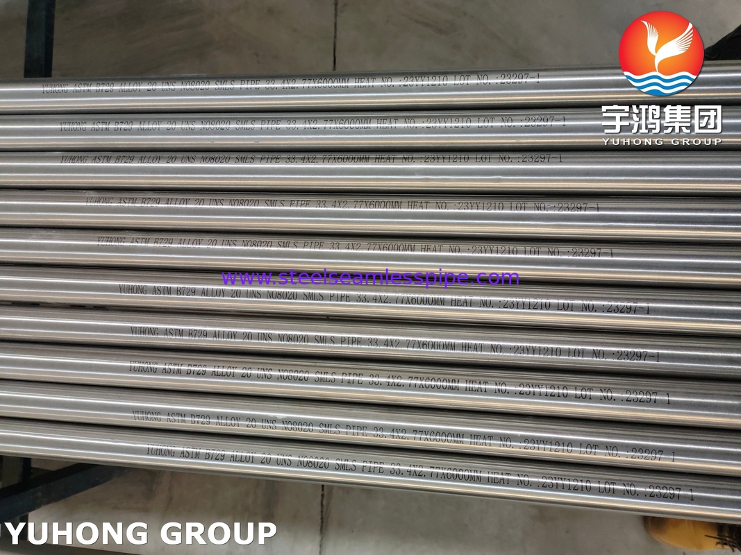 ASME SB729 UNS N08020 Nickel Alloy Seamless Pipe For Phosphoric Acid Evaporator