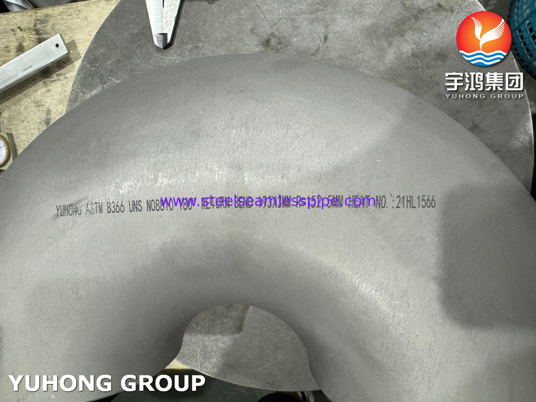ASTM B366 N08810 Lega di nichel a 180° di piegatura di ritorno per l'installazione di tubi ad alta temperatura