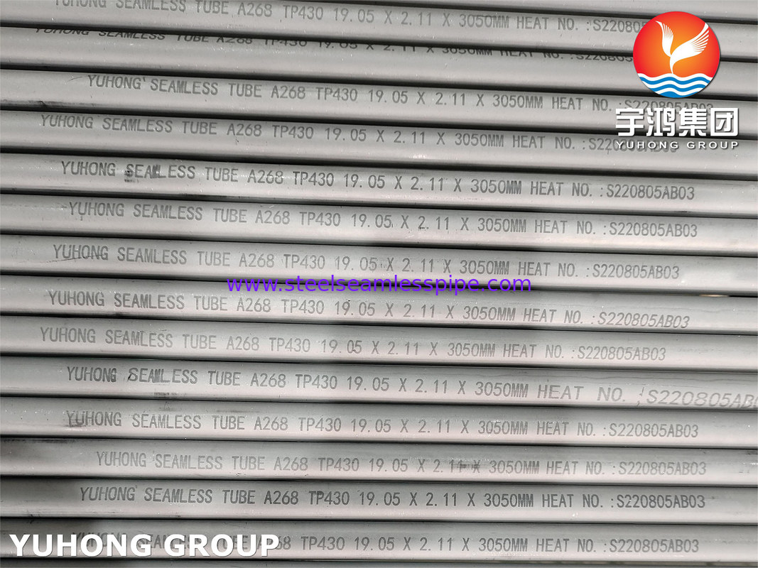 ASTM A268 TP430 Tubo senza saldatura in acciaio inossidabile ferritico e martensitico per servizio ad alta temperatura