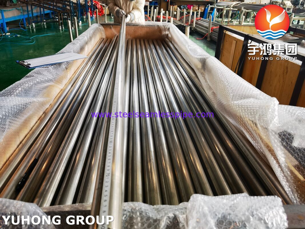 Tubo rinfrescato luminoso ASTM A249 TP304 Tubo saldato in acciaio inox per scambiatori di calore