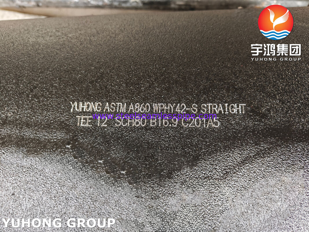 ASTM A860 WPHY42-S Equal Tee Saldatura a coda in acciaio ad alta resistenza per sistemi di condotte ad alta pressione