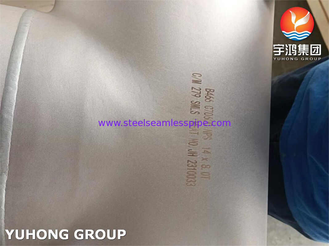 ASTM B466 C70600 Accesorio per tubi in rame-nichel 90-10 - Legatura fornata senza cuciture per sistemi di tubazioni corrosivi di servizio marini