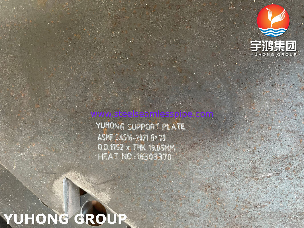 Piastra di sostegno in acciaio al carbonio ASME SA516 GR 70 per scambiatori di calore