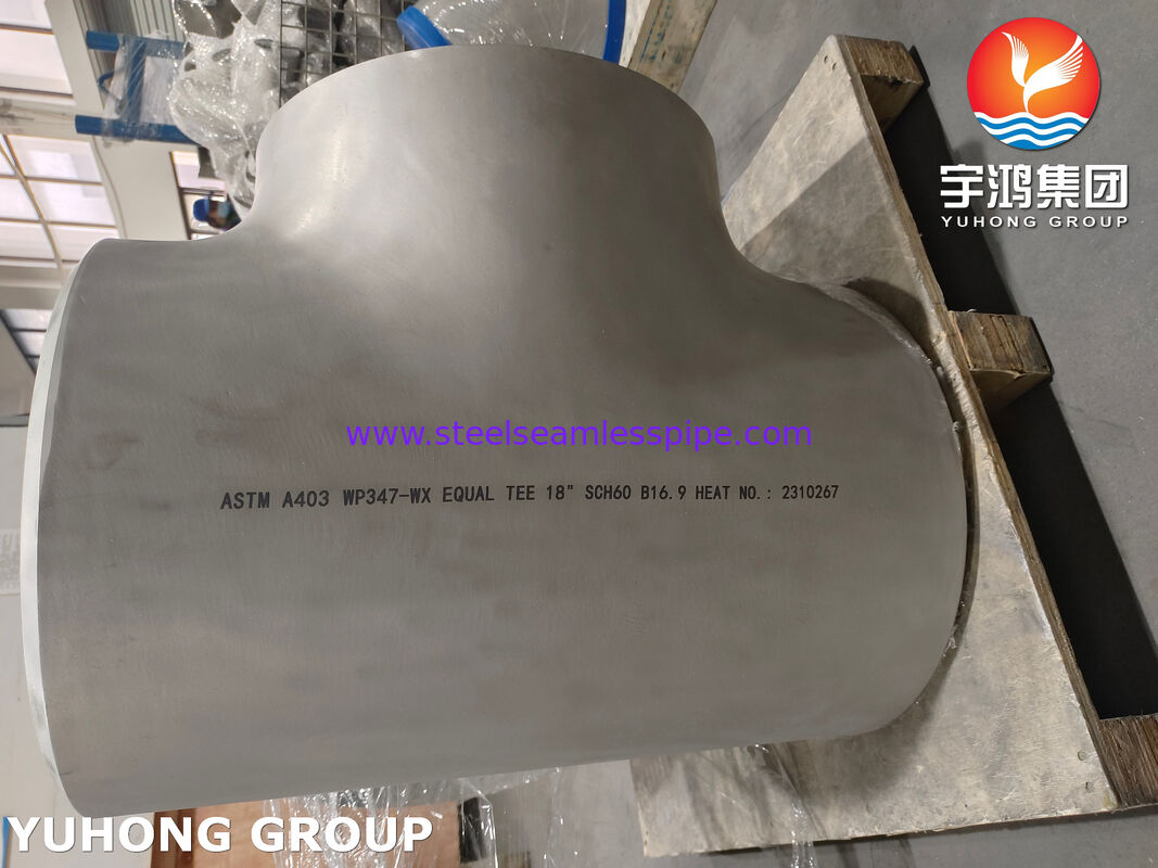 ASTM A403 WP347-WX Tubo in acciaio inossidabile ASME B16.9 Buttweld Equal Tee