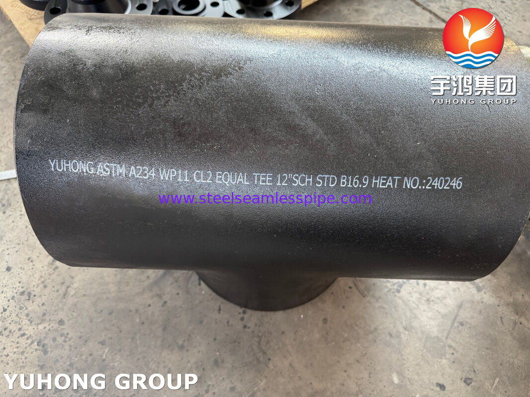 ASTM A234 WP11 CL2 Acciaio in lega Equal Tee CrMo Acciaio in lega Buttweld Pipe Fitting B16.9