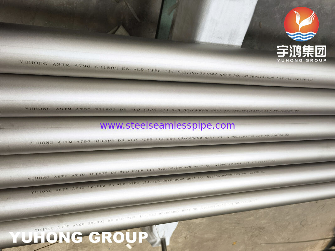 Tubo saldato duplex in acciaio inossidabile ASTM A790 UNS S31803 per servizi industriali corrosivi