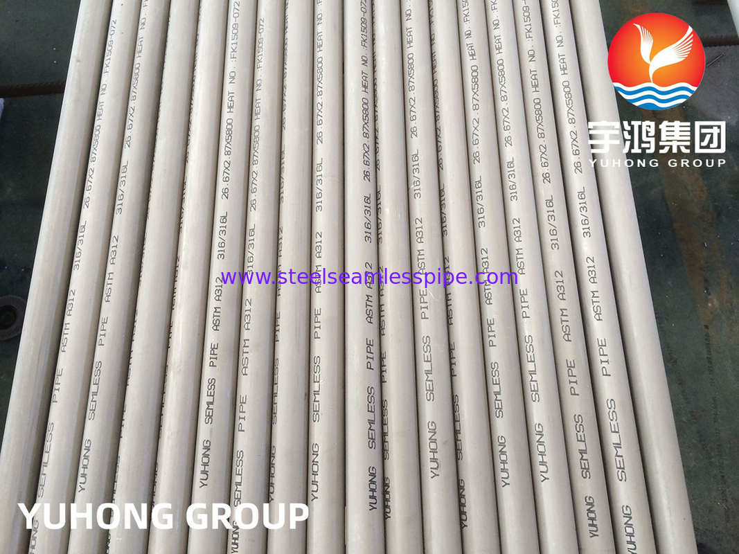 ASTM A312 TP316L Tubo in acciaio inossidabile austenitico senza cuciture per ASME BPV Code Stamp U
