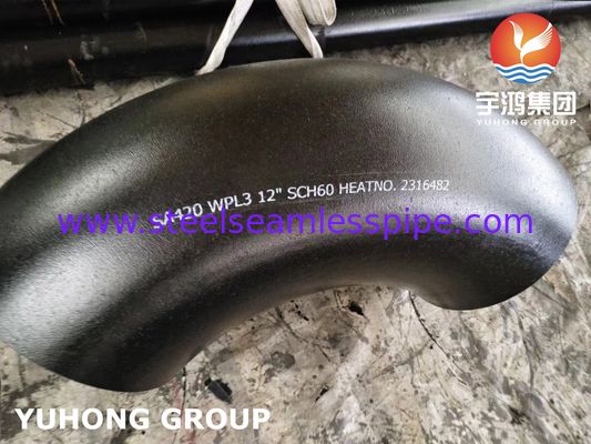 ASTM A420 WPL3 Fitting in acciaio a bassa temperatura a lungo raggio con cuffia saldata con gomito