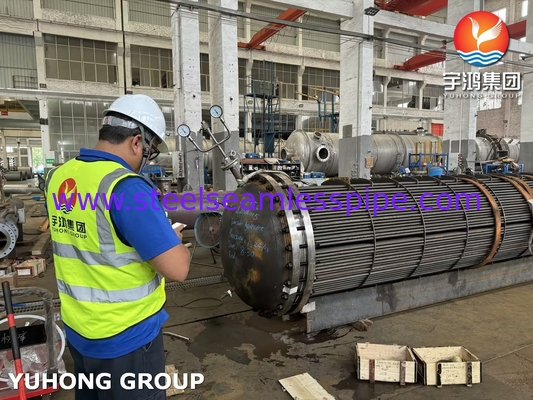 Fabbricazione di tubi ASME U STAMP D-E05C ASME SA179 Tubo senza cuciture in acciaio al carbonio con foglio di tubi ASME SA266 Gr.2N