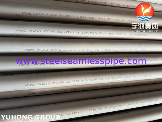 ASME SA213 TP316 (UNS S31600) Tubo senza saldatura in acciaio inossidabile per scambiatori di calore e caldaie