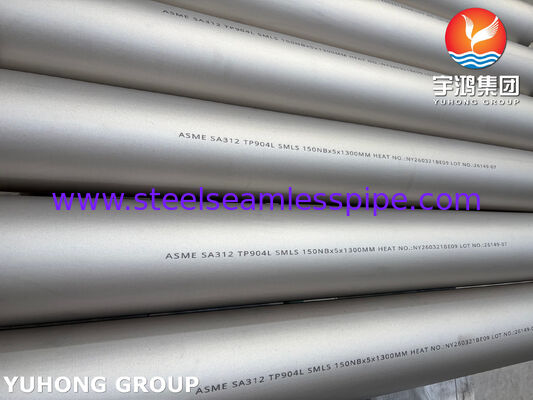 Tubo in acciaio inossidabile ASME SA312 UNS N08904 / TP904L Tubo senza saldatura DIN 1.4539 per l'industria