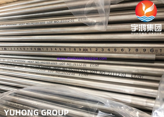 ASTM A269 TP316L/SUS316L/1,4404, tubo senza saldatura di acciaio inossidabile di 31.75*1.65*11800MM, metropolitana dello scambiatore di calore della caldaia