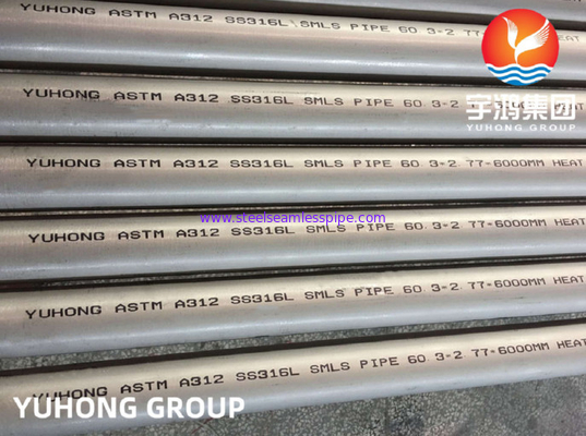 Tubo senza cuciture di acciaio inossidabile di ASME SA312 TP316L